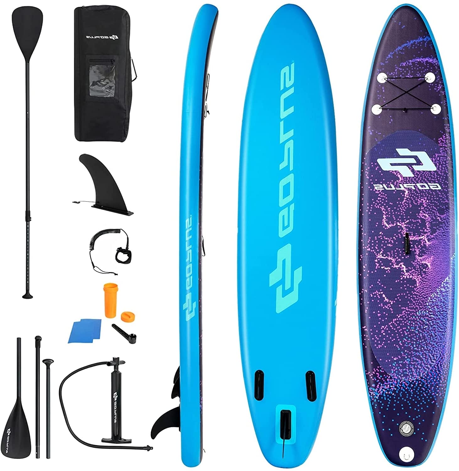 AUGESTER 10‘/10.5‘/11’ Inflatable Lightweight Stand up Paddle Board, Premium Yoga Board W/Durable SUP Accessories, with Fins, Carrying Bag, Non-Slip Deck, Adjustable Paddle & Hand Pump, Wide Stance