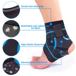 Nvorliy Ankle Brace for Swimming, Aquatic, Scuba Diving, Surfing, Paddle Boarding, Water Sports or Injury Recovery, Neoprene Compression Ankle Wrap & Foot Support for Women & Men (Large)