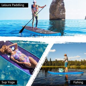 AUGESTER 10‘/10.5‘/11’ Inflatable Lightweight Stand up Paddle Board, Premium Yoga Board W/Durable SUP Accessories, with Fins, Carrying Bag, Non-Slip Deck, Adjustable Paddle & Hand Pump, Wide Stance