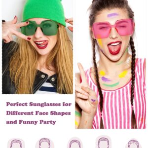 Chumia 51 Pack Fun Sunglasses Bulk Adult Party Favors Sunglasses Colorful Plastic Square Rimless Retro Sunglasses for Women Men Neon Party Candy Color Glasses