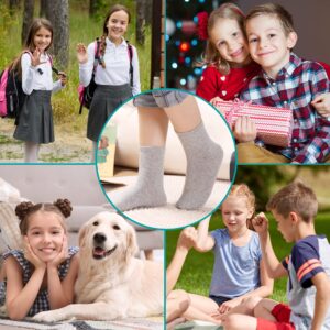 Eyean Kids Athletic Crew Socks Boys Girls Cotton School Uniform Casual Basic Socks 6 Pairs (6-8 Years, Black+White+Grey)