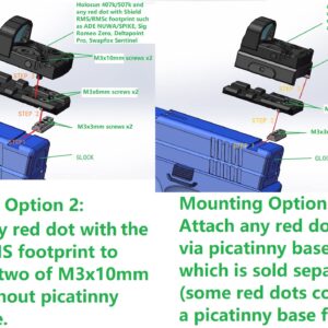 ADE Optic Red Dot Sight Mount Picatinny Plate for Taurus GX4,G3C,Canik TP9SA for Install Pistol Red Dot Sight fits Trijicon RMR,Doctor,Vortex,Burris +Built in Screw Hole for Shield RMSc Footprint