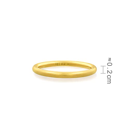 CHOW SANG SANG 999 24K Solid Gold Stackable Ring for Women 92293R (Our Size 11 / US 5.25)