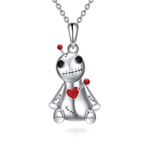 YFN Voodoo Necklace Sterling Silver Witch Voodoo Pendant Gothic Jewelry Gifts for Women