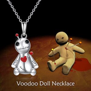 YFN Voodoo Necklace Sterling Silver Witch Voodoo Pendant Gothic Jewelry Gifts for Women