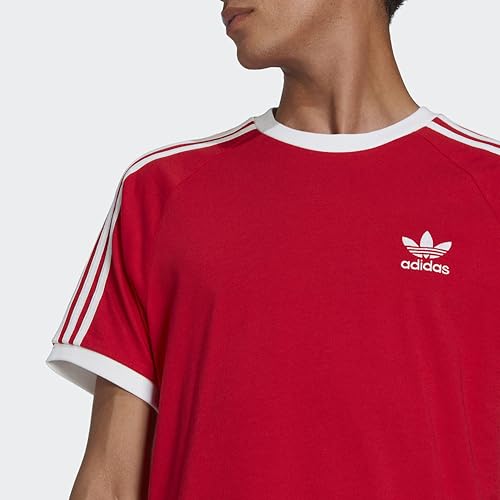 adidas Originals Men's Adicolor Classics 3-Stripes T-Shirt, Better Scarlet, Large