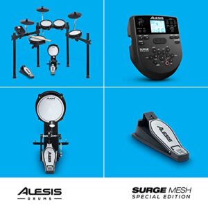 Alesis Drums Surge Mesh SE Kit - Electric Drum Set with USB MIDI Connectivity, Quiet Mesh Heads, Drum Module, Solid Rack, 40 Kits and 385 Sounds