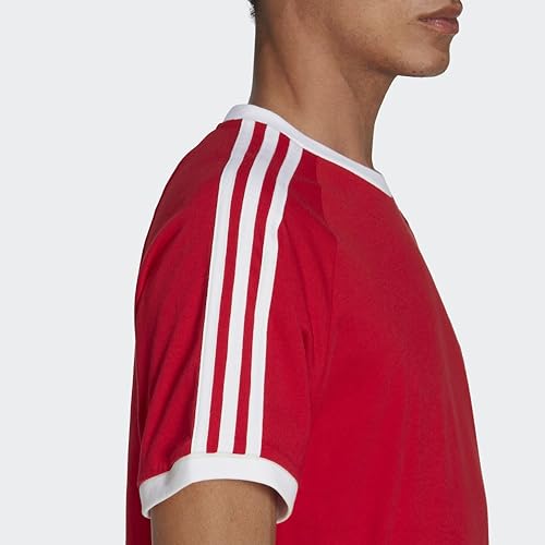 adidas Originals Men's Adicolor Classics 3-Stripes T-Shirt, Better Scarlet, Large