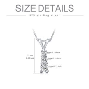 Moissanite Pendant Necklace for Women 1.5CT 18K White Gold Plated Silver D Color Brilliant Cut Moissanites Jewelry Gift for Her, Wife Mom Girl 18"-20"