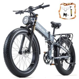 damson electric bike for adult 1000w 48v 30ah/20ah removable battery ebike 26"x4"fat tire up to 30mph &120 miles long range off road beach mountain full suspension electric bicycle