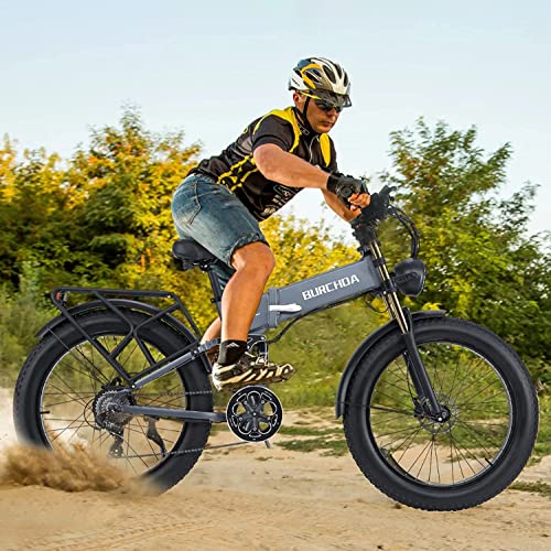 DAMSON Electric Bike for Adult 1000W 48V 30AH/20Ah Removable Battery Ebike 26"X4"Fat Tire up to 30MPH &120 Miles Long Range Off Road Beach Mountain Full Suspension Electric Bicycle