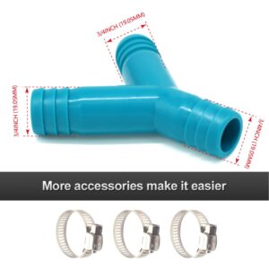 Marine Bilge Pump Hose 3/4 Inch Plumbing Kit, 3/4 Inch 3-Way Y Barbed Fitting