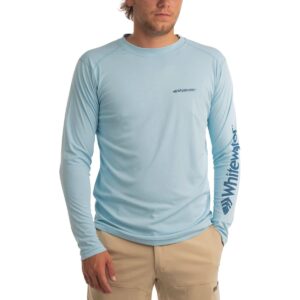 whitewater fishing lightweight long sleeve tech shirt with upf protection (x-large, skyline)