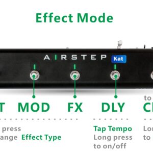 XSONIC Airstep Kat Edition KATANA MkII & I Footswitch with 5 Footswitches, 2 Control Modes(Change Presets, Toggle Effects), 300H Playtime, Modify Amp sound with BTS App for iOS and Android, Wirelessly