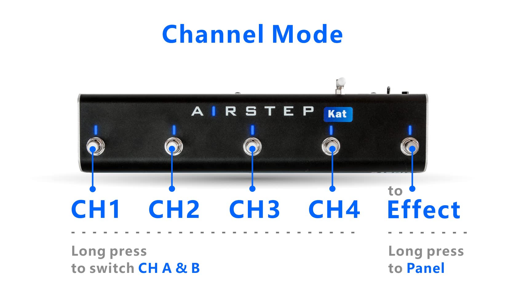 XSONIC Airstep Kat Edition KATANA MkII & I Footswitch with 5 Footswitches, 2 Control Modes(Change Presets, Toggle Effects), 300H Playtime, Modify Amp sound with BTS App for iOS and Android, Wirelessly