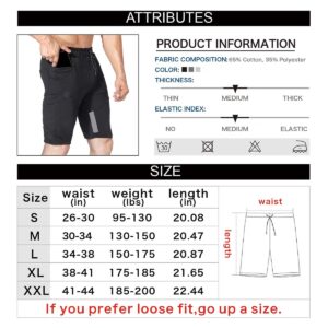 BROKIG Mens Thighs Mesh Gym Workout Shorts, Bodybuilding Slim Athletic Running Shorts for Men with Zipper Pockets (Black,X-Large)