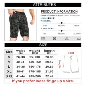 BROKIG Mens Thighs Mesh Gym Workout Shorts, Bodybuilding Slim Athletic Running Shorts for Men with Zipper Pockets (Camo Green,Small)