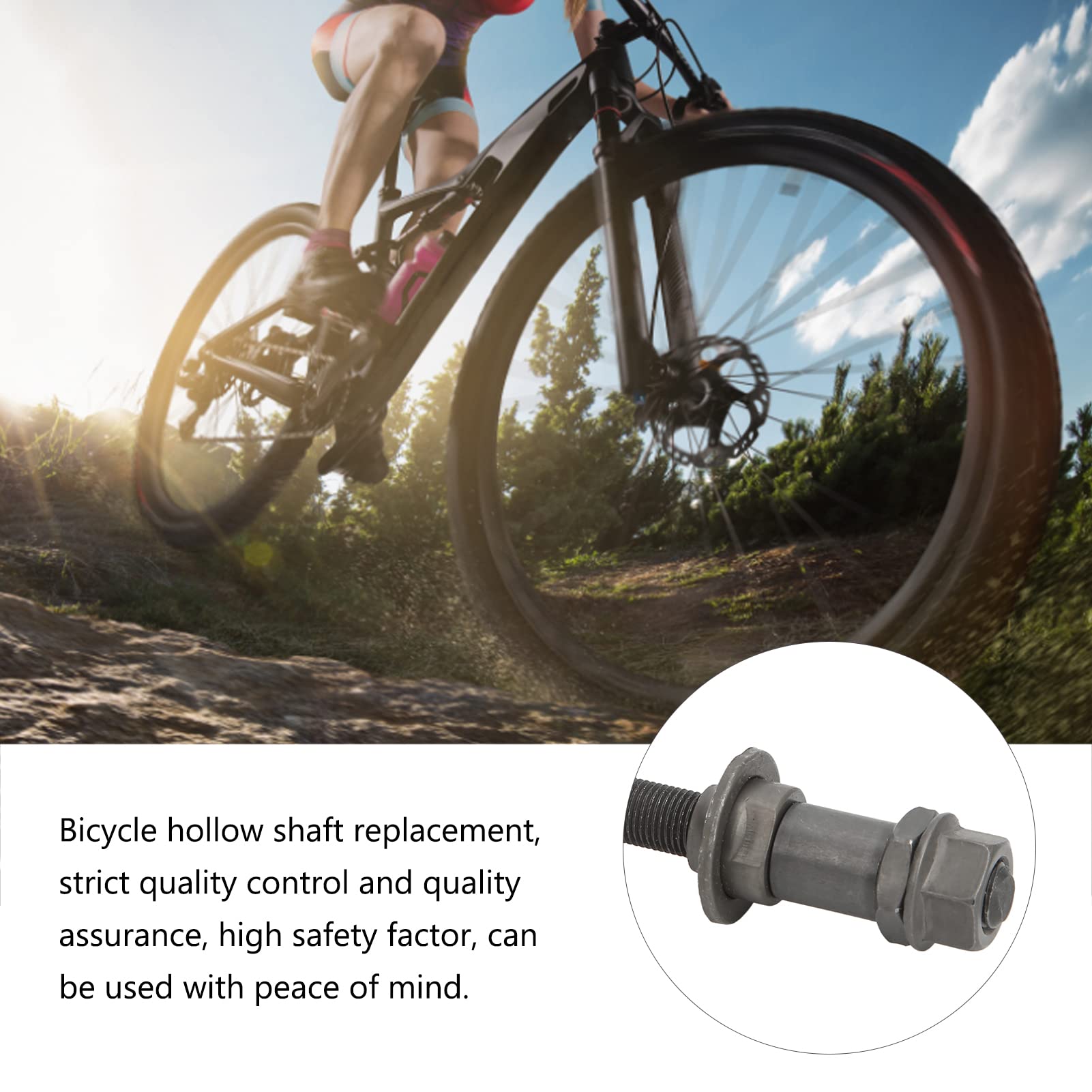 DJDK Bicycle Hollow Shaft,Mountain Bicycle Hub Axle Rear Quick Release Hub Hollow Shaft Bicycle Replacement Parts