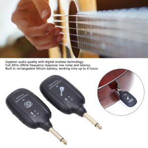 Guitar Transmitter Receiver,20Hz 20kHz UHF Wireless Guitar System Rechargeable Guitar Audio System for Electric Guitar Pickup Accessory Set Kit