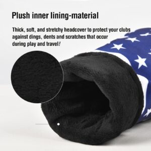 GoparoO Golf Driver Head Cover with USA Flag Design Nylon Headcover with Barrel Design | Fit Most Golf Brands (US Flag)