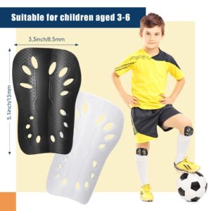 4 Pairs Kids Soccer Shin Guards Breathable Shin Guard Sleeves Toddler Shin Guards for Soccer Girls Boys Child Calf Protective Gear Shin Pad for 3-10 Years Old Children Soccer (Black and White)