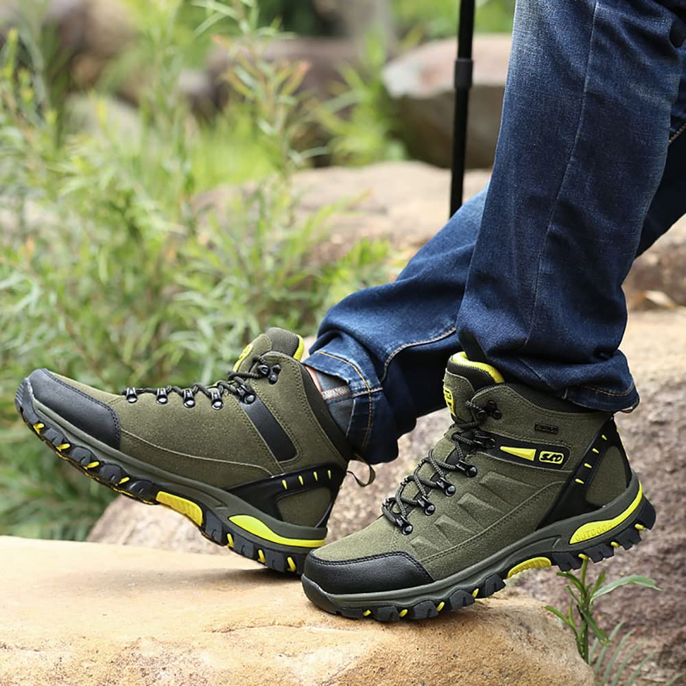 Succttssful Mens Hiking Boots Non-Slip Backpacking Mountaineering Shoes Breathable & Comfortable Ankle Boots for Trekking Hiking Camping