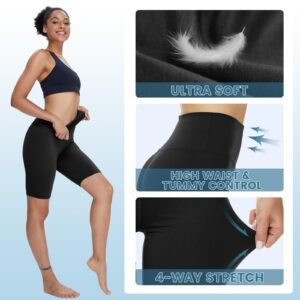 NexiEpoch 2 Pack Workout Biker Shorts Womens - 3" /5"/8" Booty Volleyball High Waisted Black Spandex Shorts for Yoga Dance