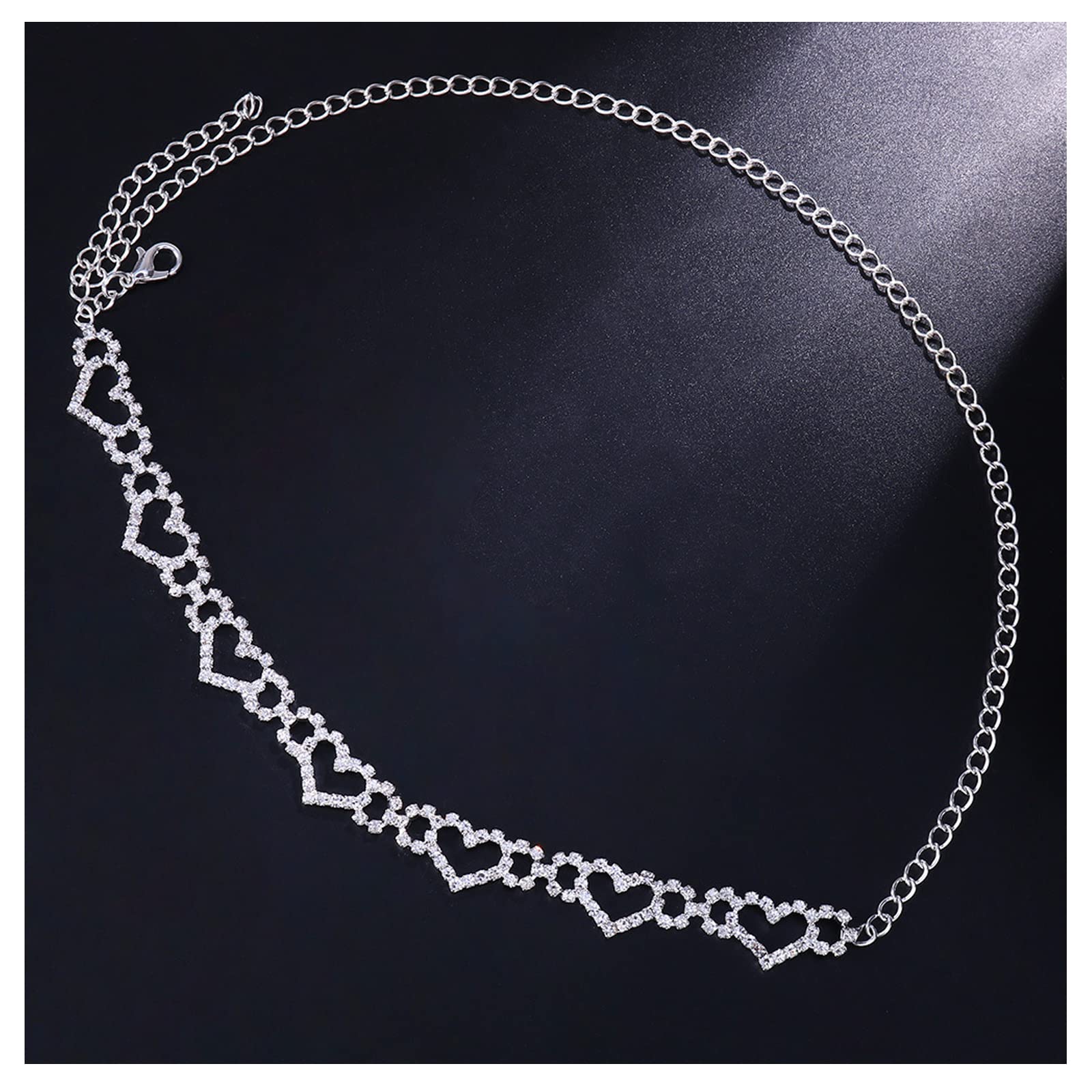 Rhinestone Heart Thigh Chain Festival Rhinestone Leg Chain Crystal Heart Leg Chain Bracelet Thigh Chain Jewelry for Women Party