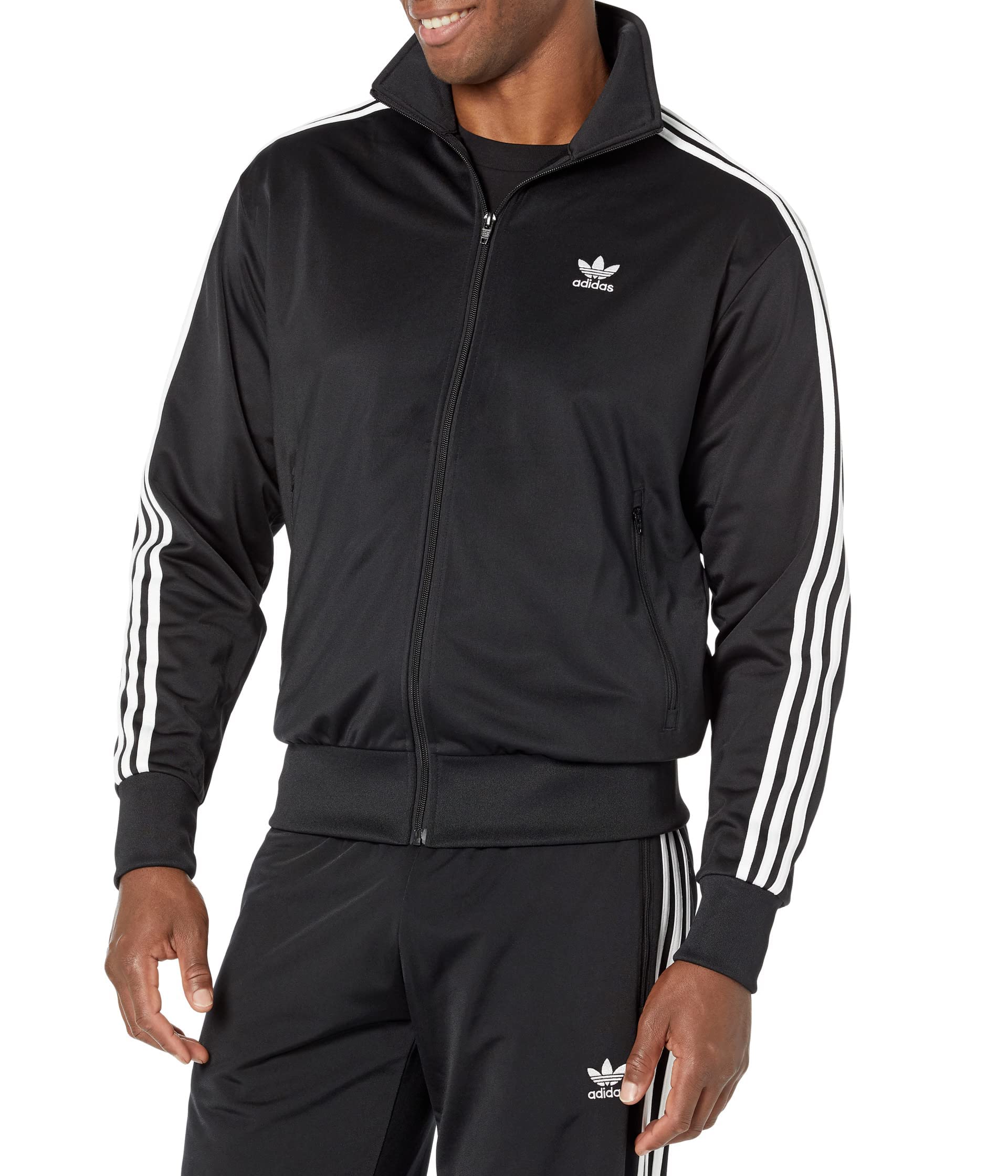 adidas Men's Adicolor Classics Firebird Tracktop, Black, Medium