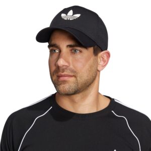 adidas Originals Men's Beacon Structured Precurve Snapback Cap, Black/White 2, One Size