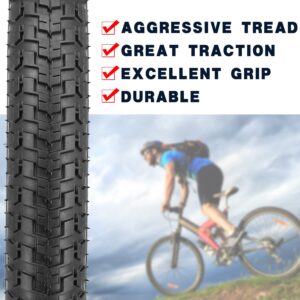 20" 26" Bike Tires 20 x 2.125 26 x 2.1 inch Folding Bike Tires for Mountain Bike Beach Cruiser Bike City Urban Bicycles (20 X 2.125 Single)