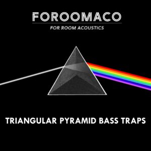 Foroomaco 4 Pack Bass Traps for Ceiling Corner 16.5" Triangle 12" Depth Triangular Pyramid Acoustic Foam Bass Trap Sound Proofing for Home Studio Booth Low to High Frequency Sound Absorption Foam