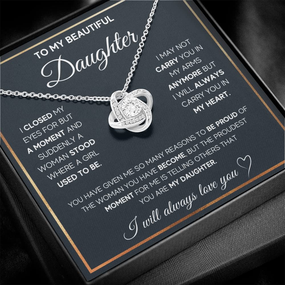 FG Family Gift Mall Birthday Gifts For Daughter Necklace, Father Daughter Gifts From Mom, Gifts For Daughter From Dad, Daughter Necklaces From Mom, Stainless Steel, Cubic Zirconia