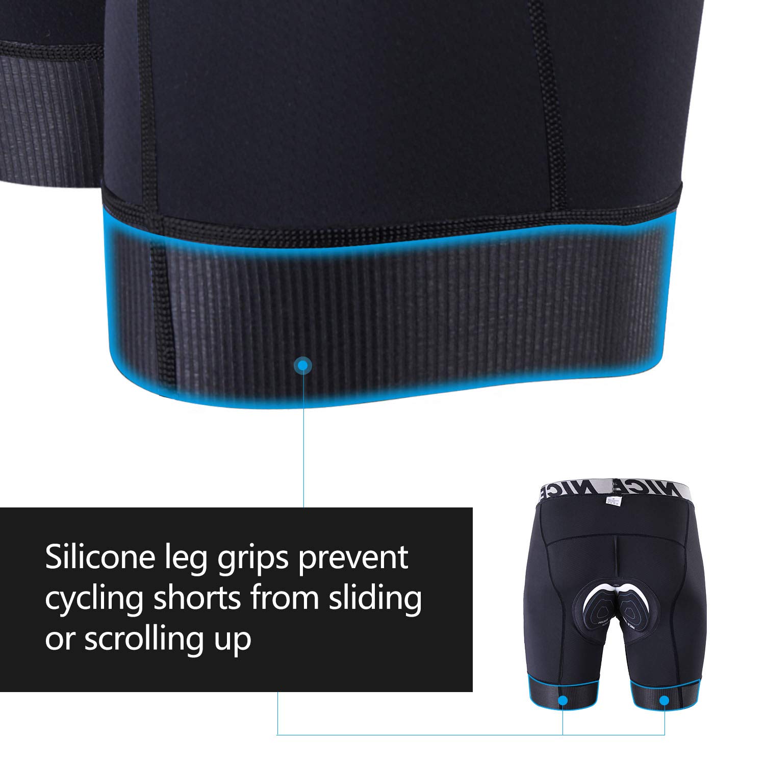 NICEWIN 2 Pack Men's Cycling Shorts Bike Underwear with 4D Padding Breathable MTB Riding Biker Liner Cycle Clothes Black & Blue XL