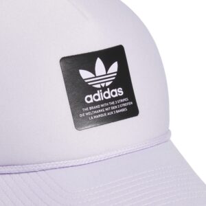 adidas Originals Dispatch Trucker 5-panel High Crown Mesh-back Adjustable Strapback Cap, Silver Dawn Grey/Black, One Size