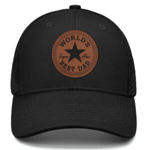 worlds best dad ever hat fathers day birthday gifts for dad papa from daughter son black trucker hat