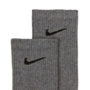 Nike mens Everyday Plus Cushion Crew Training 6 Pair Socks, Dark Grey Heather/Black, Medium