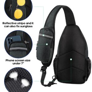 WATERFLY Crossbody Sling Backpack Sling Bag Travel Hiking Chest Bag Daypack