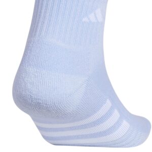 adidas Men's Cushioned Quarter Socks (3-Pair), Blue Dawn/White/Silver Green, Large