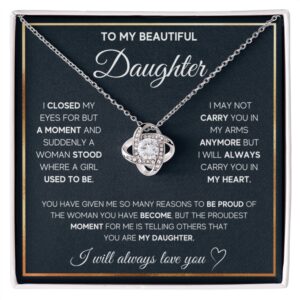 FG Family Gift Mall Birthday Gifts For Daughter Necklace, Father Daughter Gifts From Mom, Gifts For Daughter From Dad, Daughter Necklaces From Mom, Stainless Steel, Cubic Zirconia