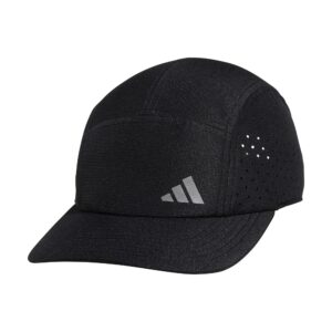 adidas men's superlite trainer 3 performance relaxed fit adjustable running and training hat, black/silver reflective, one size