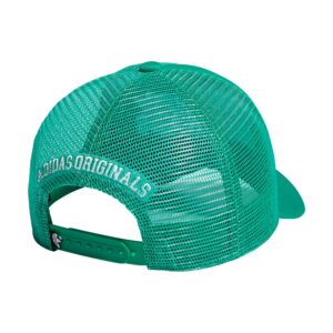 adidas Originals Mixed Graphics Foam Front High Crown Snapback Trucker Hat, Court Green/White, One Size