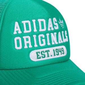 adidas Originals Mixed Graphics Foam Front High Crown Snapback Trucker Hat, Court Green/White, One Size