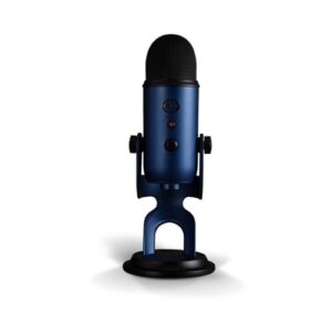 Blue Microphones Yeti USB Microphone (Midnight Blue) Bundle with Headphones and Desktop Boom Arm (4 Items)