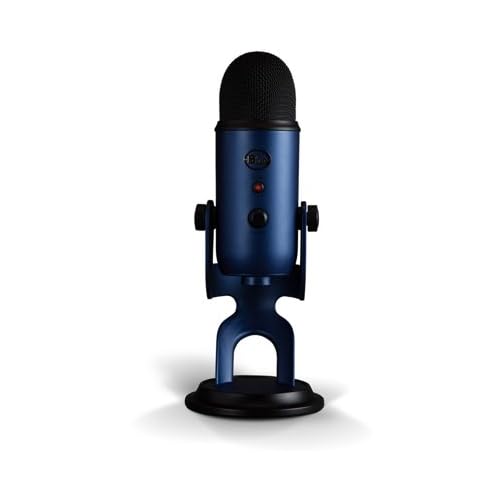 Blue Microphones Yeti USB Microphone (Midnight Blue) Bundle with Headphones and Desktop Boom Arm (4 Items)