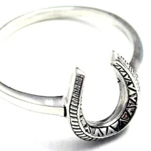 925 Sterling Silver Horseshoe band Ring COSUMOSU (8)