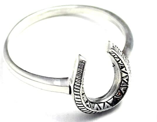 925 Sterling Silver Horseshoe band Ring COSUMOSU (8)