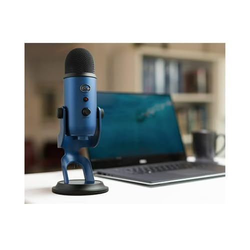 Blue Microphones Yeti USB Microphone (Midnight Blue) Bundle with Headphones and Desktop Boom Arm (4 Items)