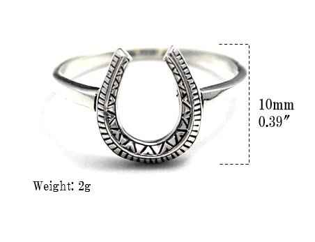 925 Sterling Silver Horseshoe band Ring COSUMOSU (8)