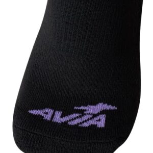 Avia Women's Athletic Performance Cushioned No Show Solid Socks (10 Pack), Size 4-9, Black Logo